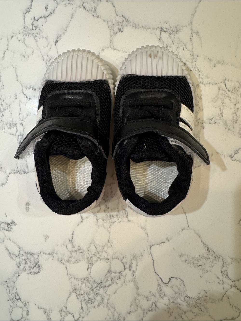 Black and White Velcro Baby Walker Sneakers
